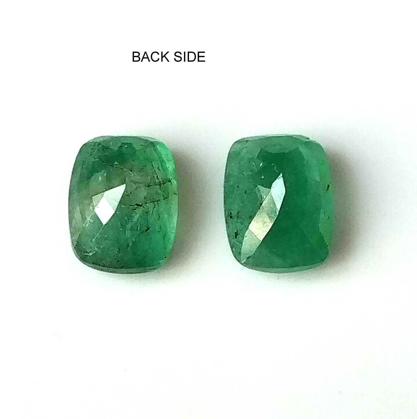 Zambian Emerald pair Cushion Cut 7X10 mm Faceted Natural Loose Gemstone 5.35 CTS