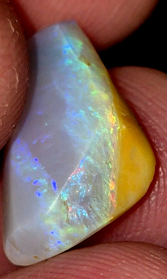 Australian Opal Rub 7.40 Carat Amazing Colors Red Green Orange Yellow Blue