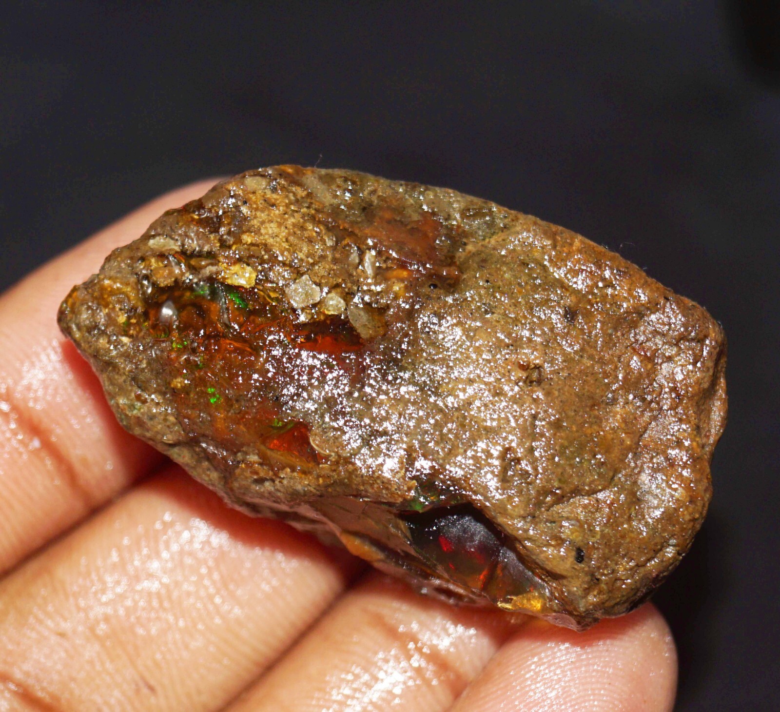111.90 Ct Certified Natural Ethiopian Black Opal Welo Fire Rough Loose Gemstone