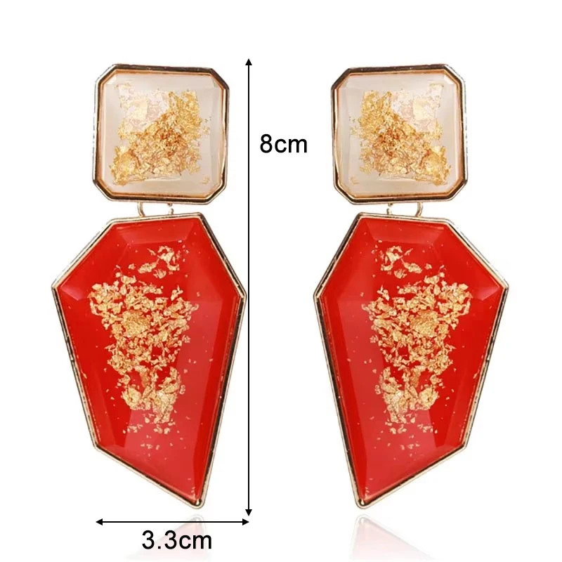 Red Hanging Earrings Simulated Pearl Heart Drop Elegant Jewelry 1 Pc