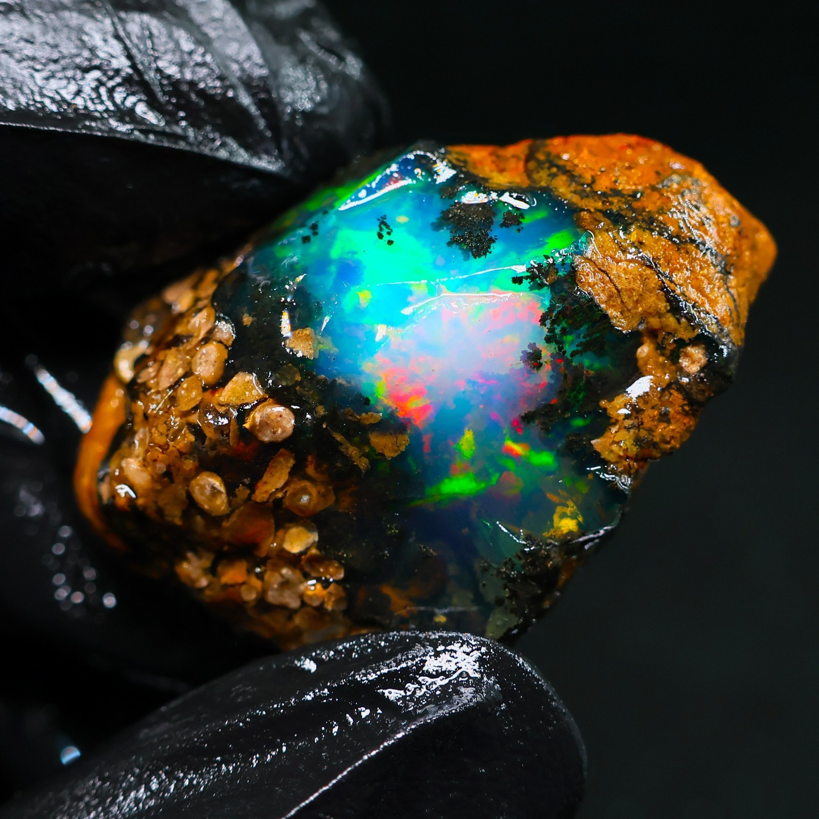 Natural Ethiopian Welo Opal Rough 43.35 Ct Gemstone – Bright Play of Color Fire