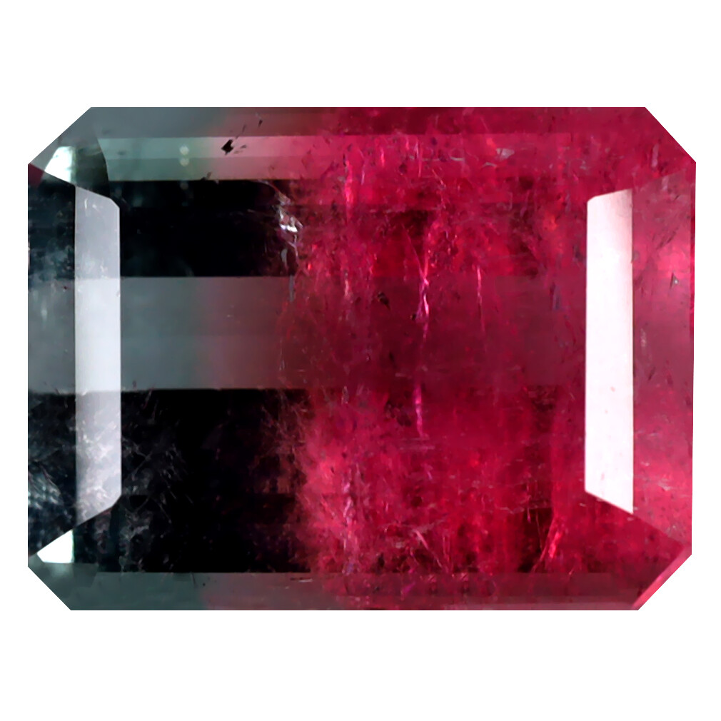 6.88 ct Octagon (12 x 9 mm) Unheated / Untreated Watermelon Tourmaline