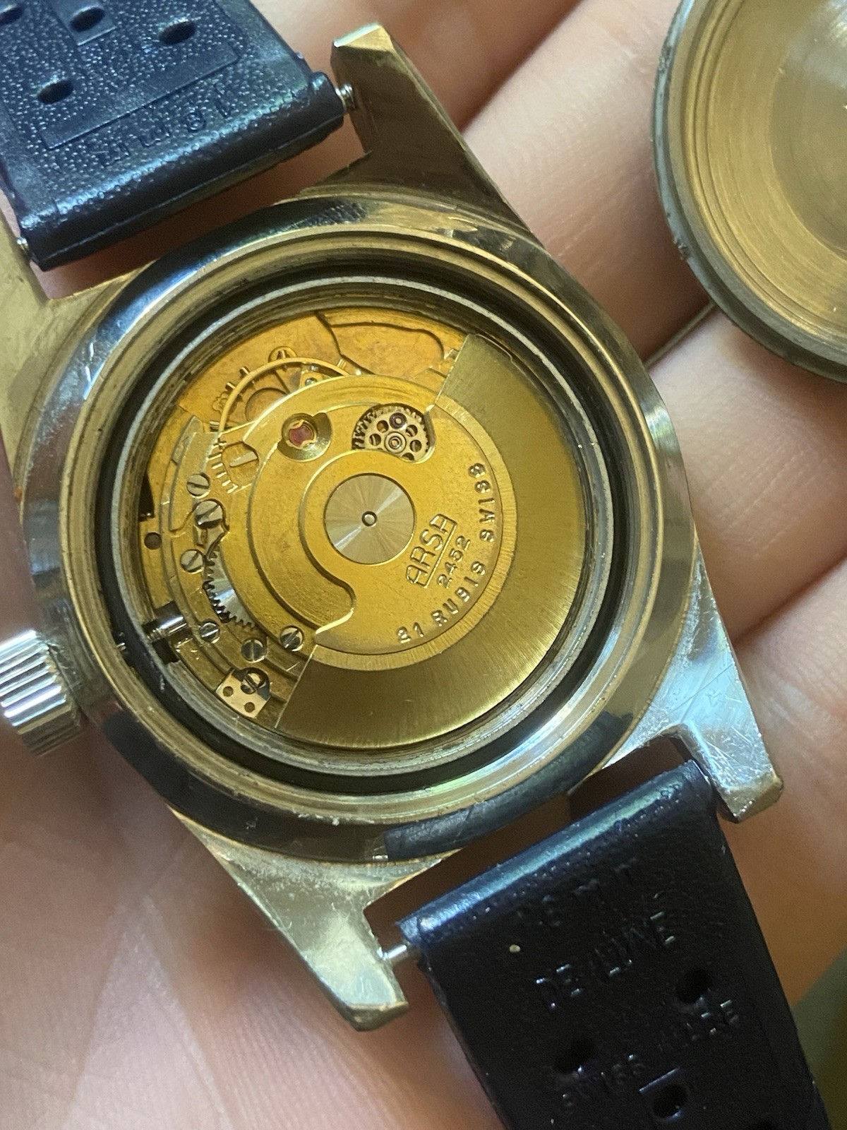 Vintage Swiss Automatic Arsa Hydrabloc Calypsomatic Sub Diver Watch