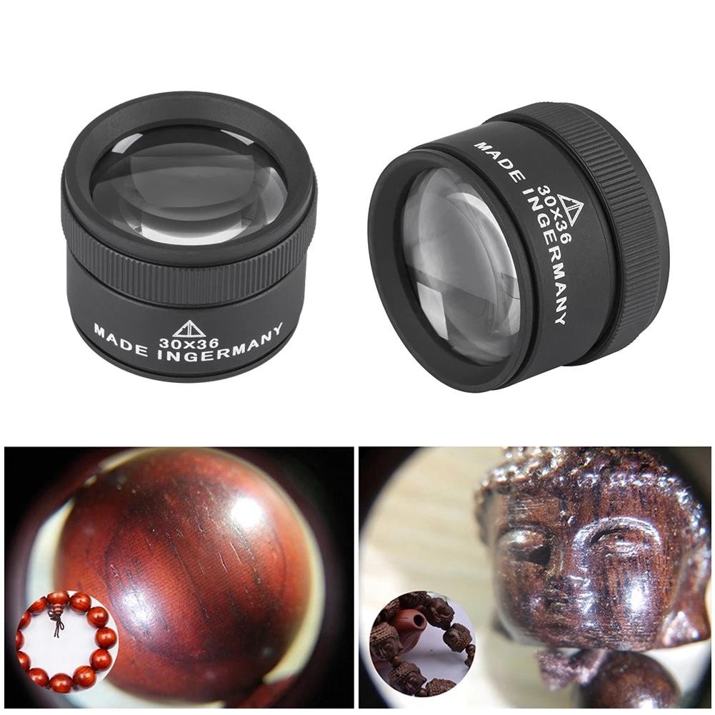 30X 36mm Magnifying Glass K9 Optical Lens Monocle For Watch Jewelry Coin Stamps