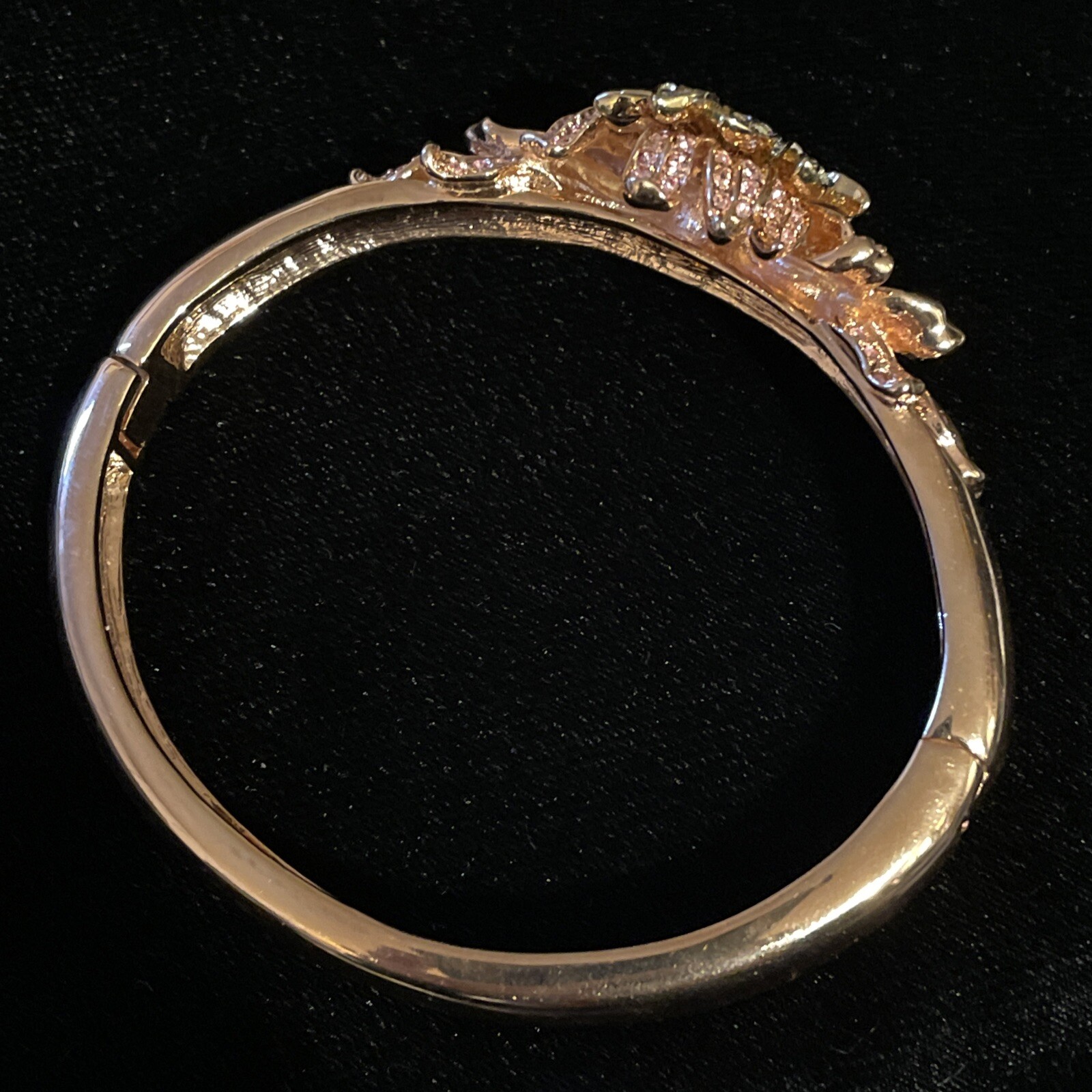 Nolan Miller Parc de Bagatelle Rose Gold Rhinestone Flower Bracelet