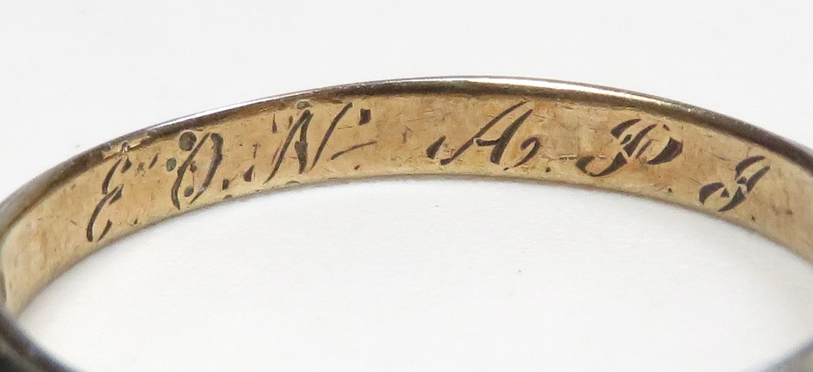 Edwardian 1915 18K White Yellow Wedding Band Unisex Ring Size 9 UK-R1/2 2.68MM