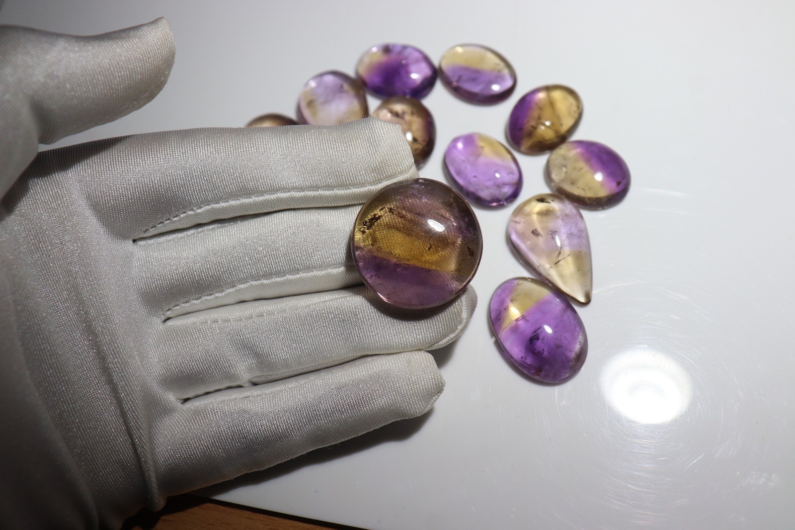 Ametrine Cabochon Bio Color Gemstone All Shape Available 15–30 mm Size