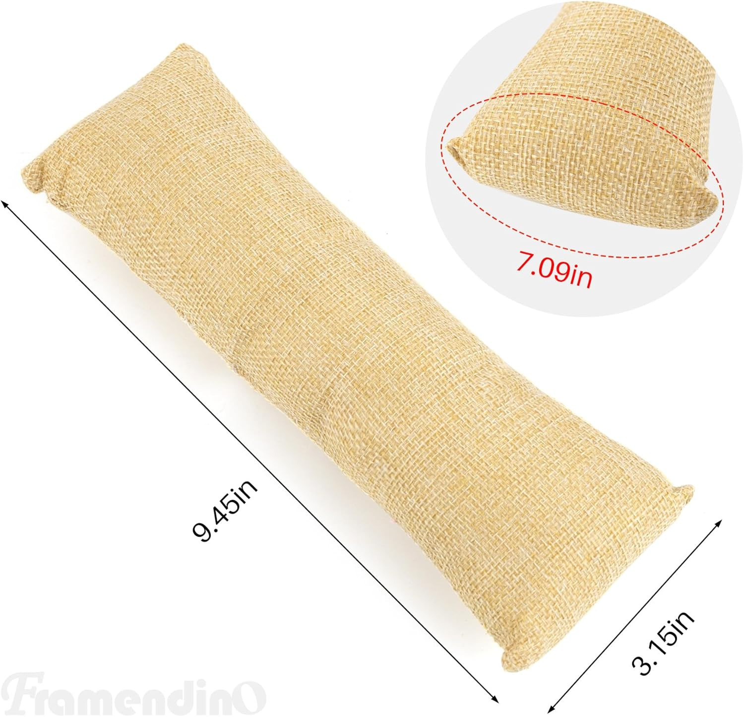 Framendino, 2 Pack Linen Long Watch Pillow Bracelet Bangle Cushions Display