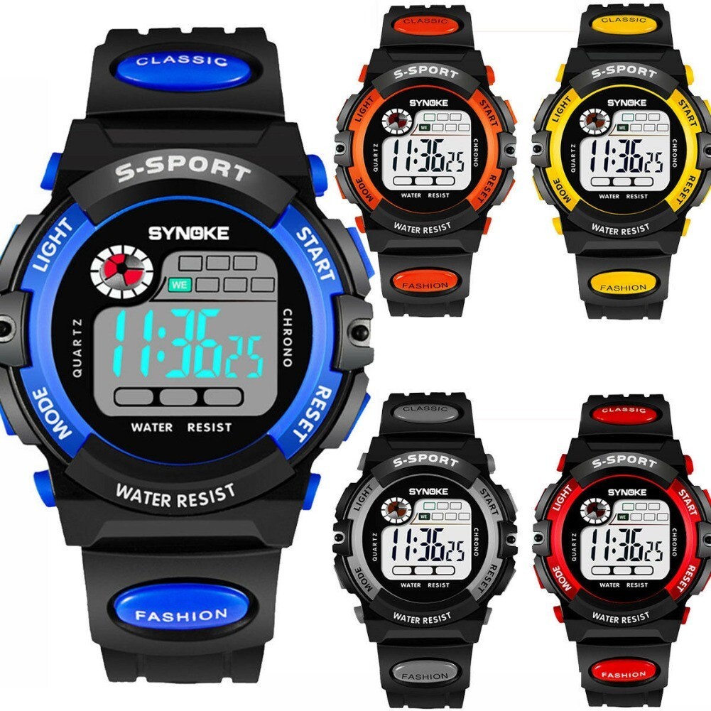 Waterproof Kids Digital Electronic Watch Sports LED Watches Children Boys Girls