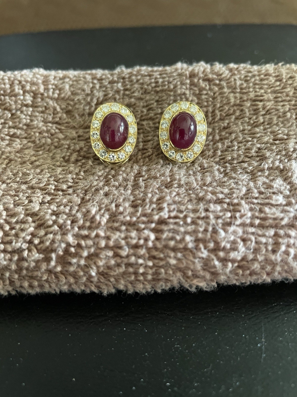 Ruby And Diamond Earrings, Not Stamped 14k Gold