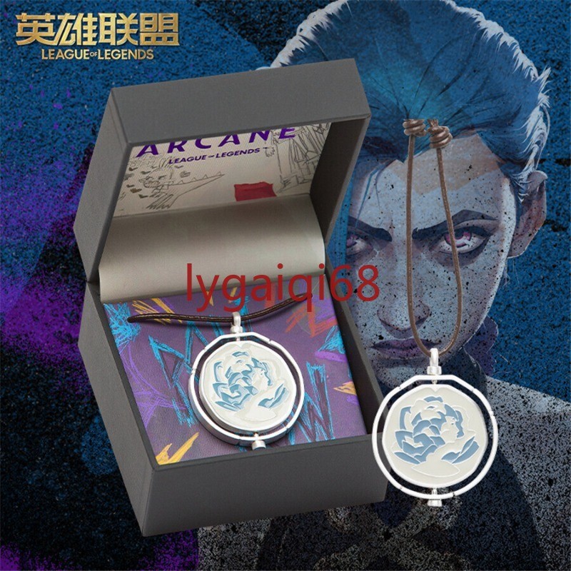 Official League of Legends Arcane Season 2 Jinx Pendant Necklace Gift Blue Rose