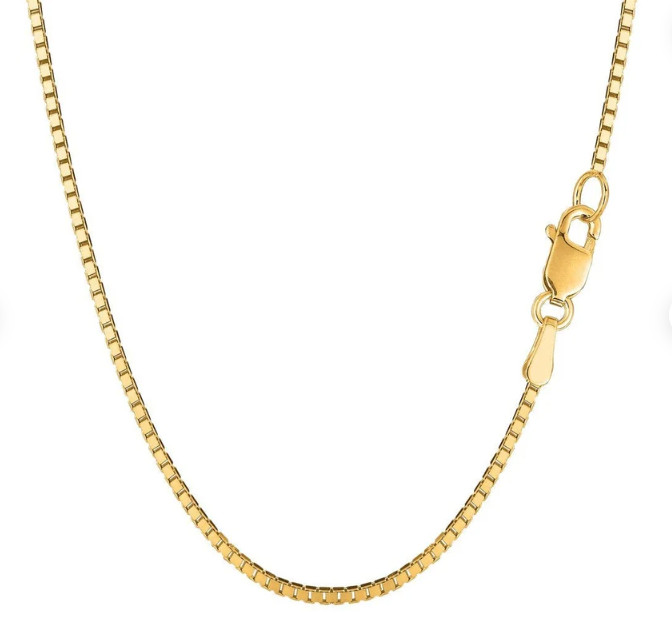 18k Yellow Gold 24″ Classsic Box Link Pendant Chain/Necklace 1.4mm 10.4 grams