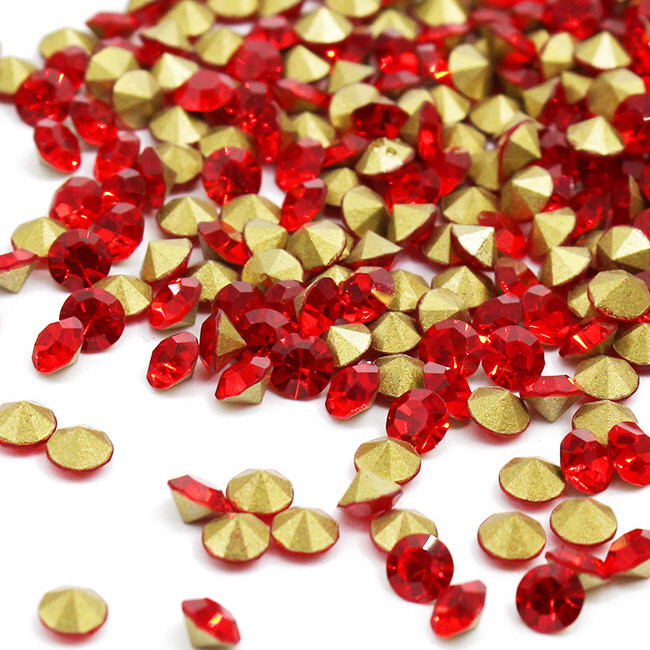 10 Bag Faceted Glass Pointed Rhinestone Findings Back Plated 1.9~2mm 1440pcs/Bag