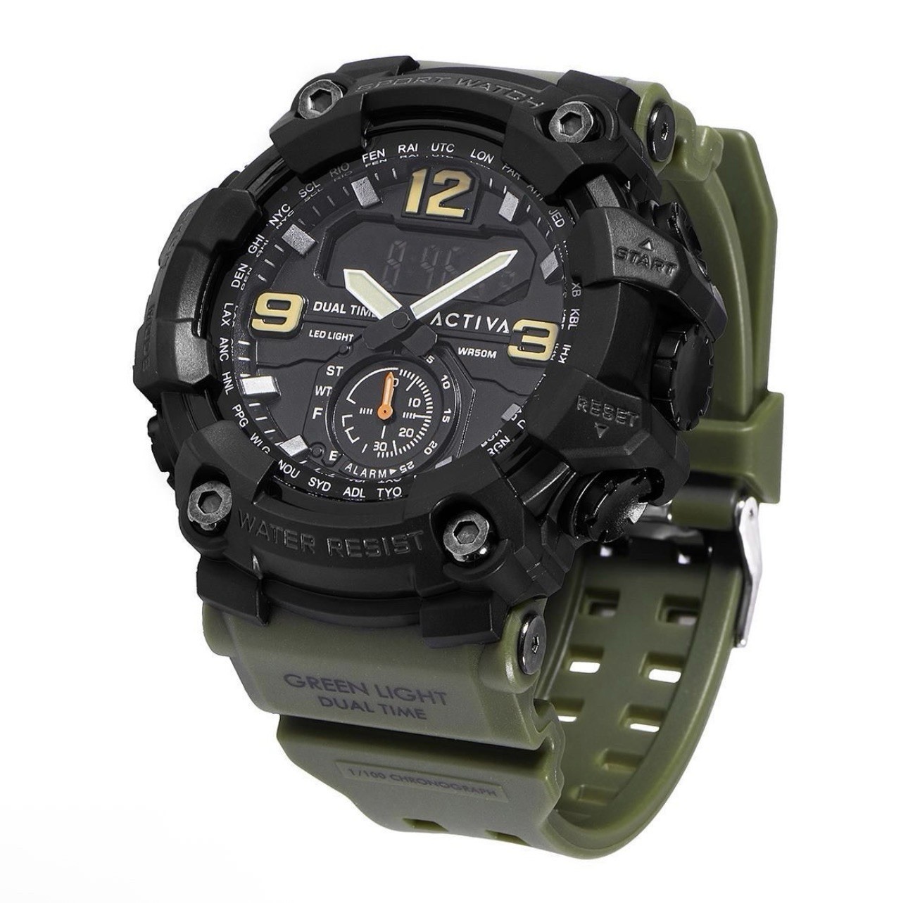 Activa x Invicta BlackOps Men’s 56mm Digital Watch Army Green Black ACW1637-002