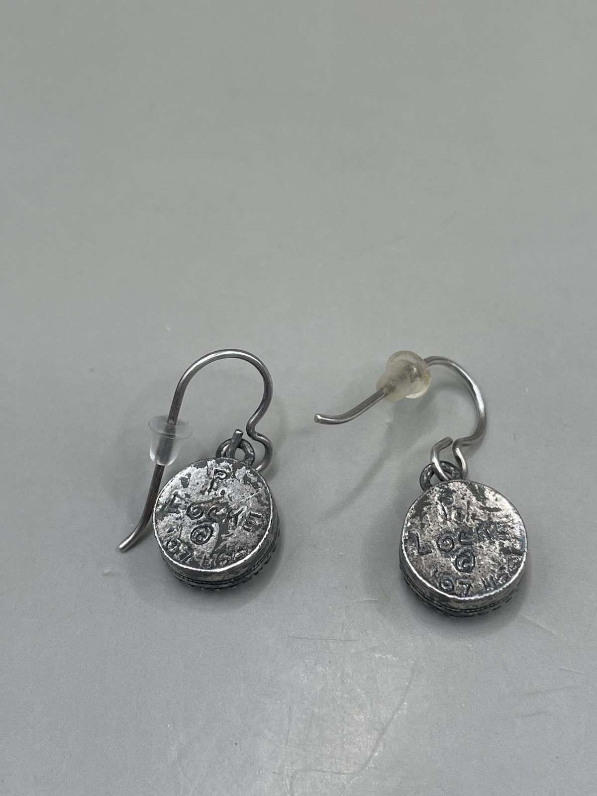 Signed Patricia Locke 2007 SilverTone Lime Green Swarovski Crystal Hook Earrings