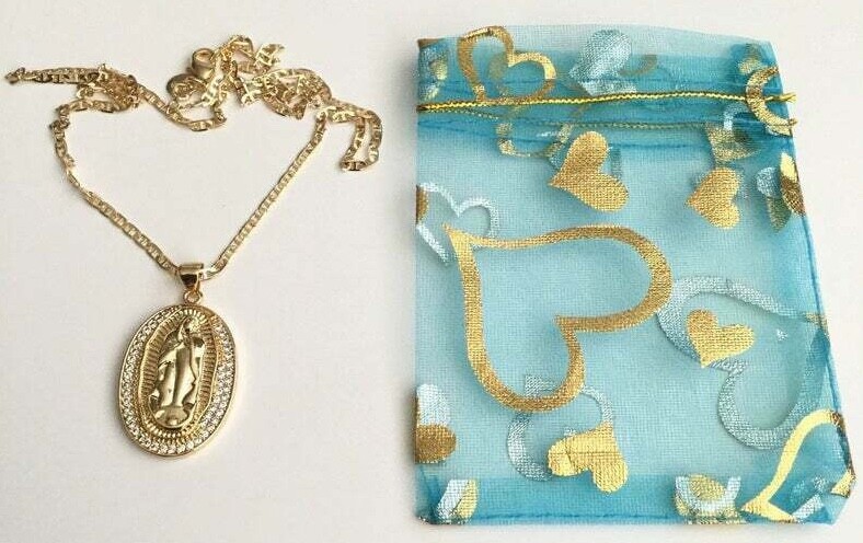 18K GOLD FILLED GUADALUPE NECKLACE 18″ LONG/CADENA DE GUADALUPE 18″ LARGO – N28