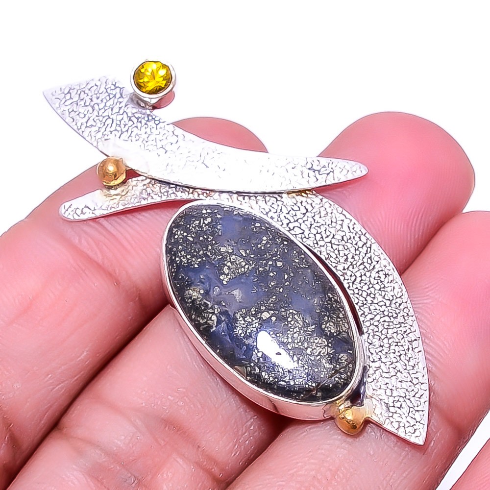 Marcasite – Callahan Mine 925 Sterling Silver Pendant 2.15″ P_9389_156_50