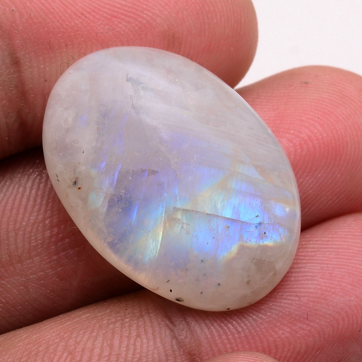 36.00 Cts Natural Rainbow Moonstone 27mmx19mm Pendant Size Cabochon Gemstone