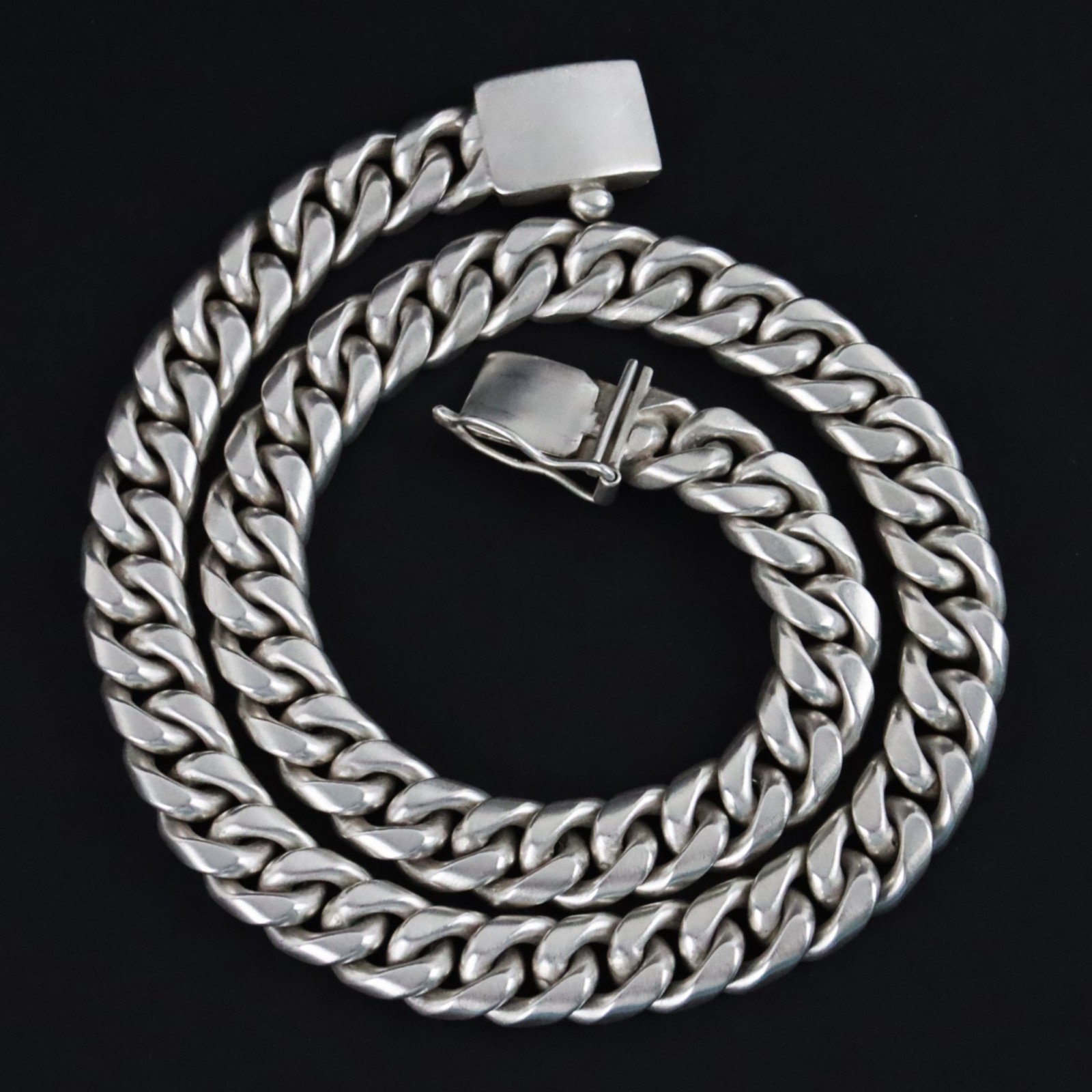 VERSANI 925 Sterling Silver 12.7MM Cuban Link Chain 20″ – 232.9g – Satin Finish