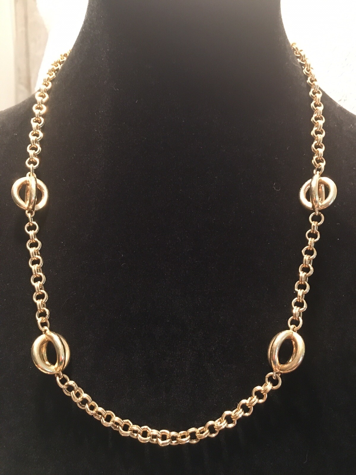 A Beautiful Designer Signed Vintage Gold Tone Cage Necklace