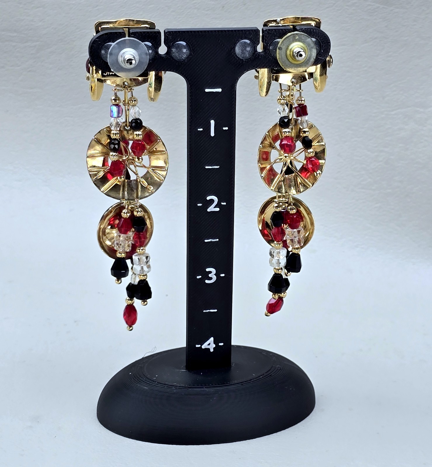Earring Display Stand Clip On Pierced Jewelry Holder Reseller Photo Scale Slots