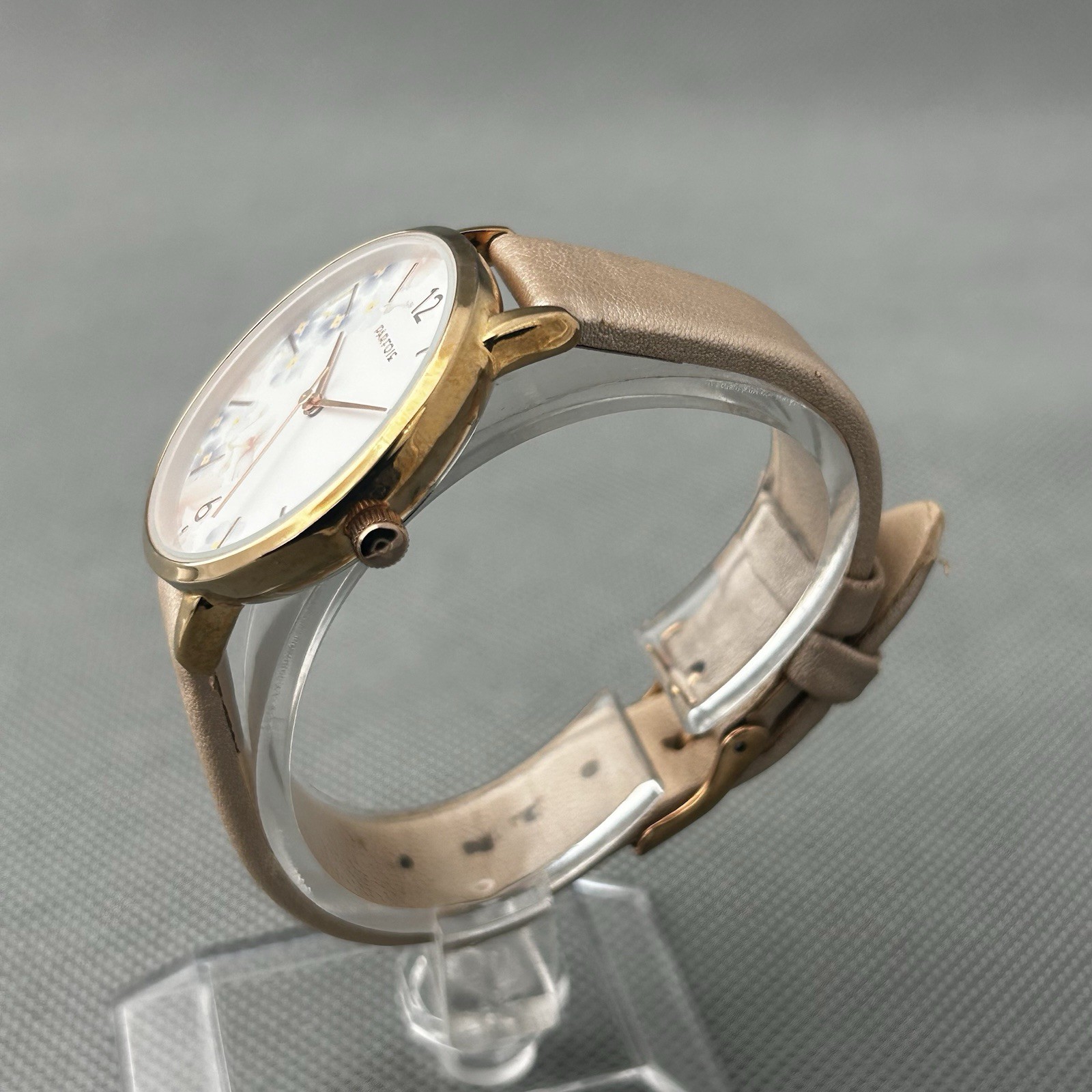 Parfois Womens Watch Rose Gold Leather Floral Dial Round Ladies New Battery