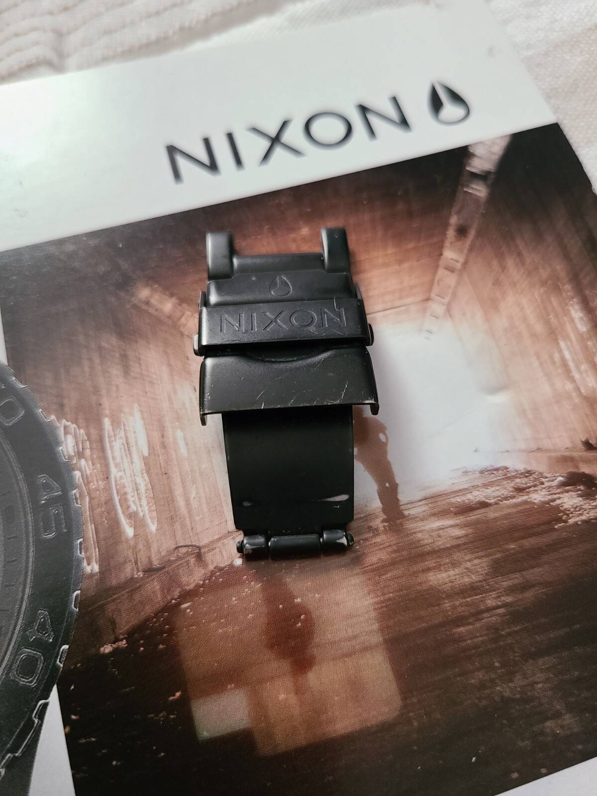 ♡Nixon The 42-20 black color Watch buckle deployment band clasp wristband.Used.