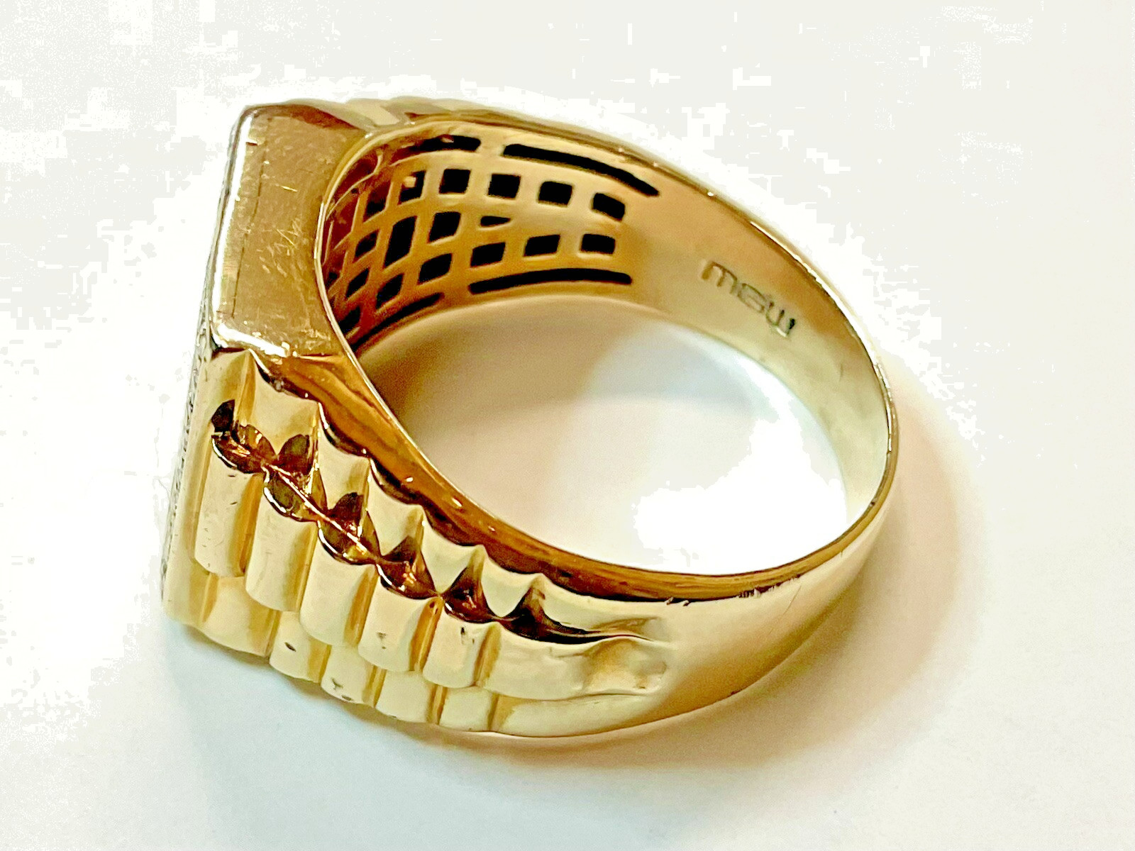 10 K Gold Men’s Ring Size 12 Diamond 8.6 Gr