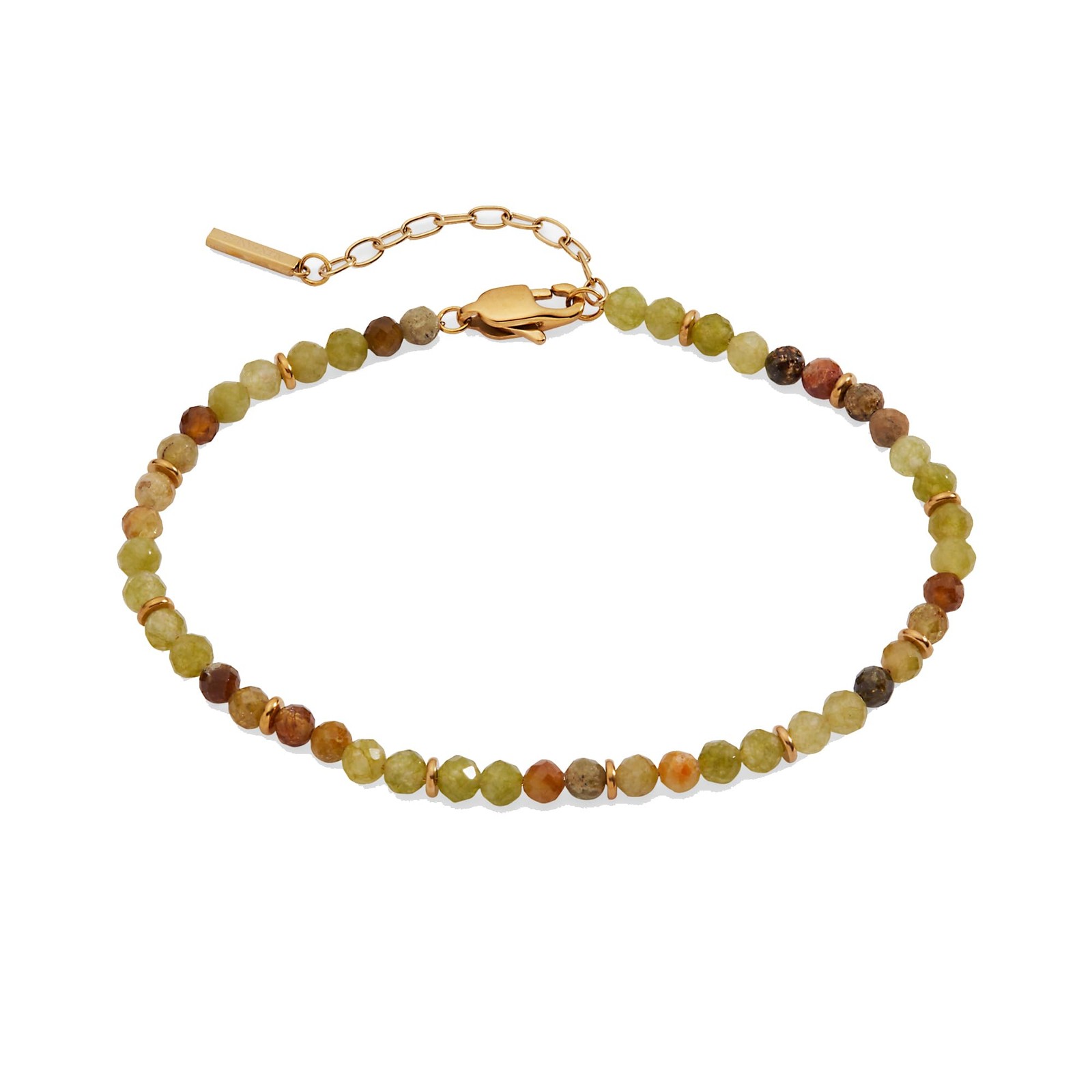 Alex And Ani Semi Precious Beaded Anklet Bracelet Green Stone Adjustable Chain