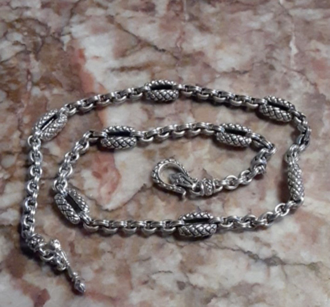 Authentic Scott Kay Sterling Silver Station Necklace – Designer Jewelry 16”