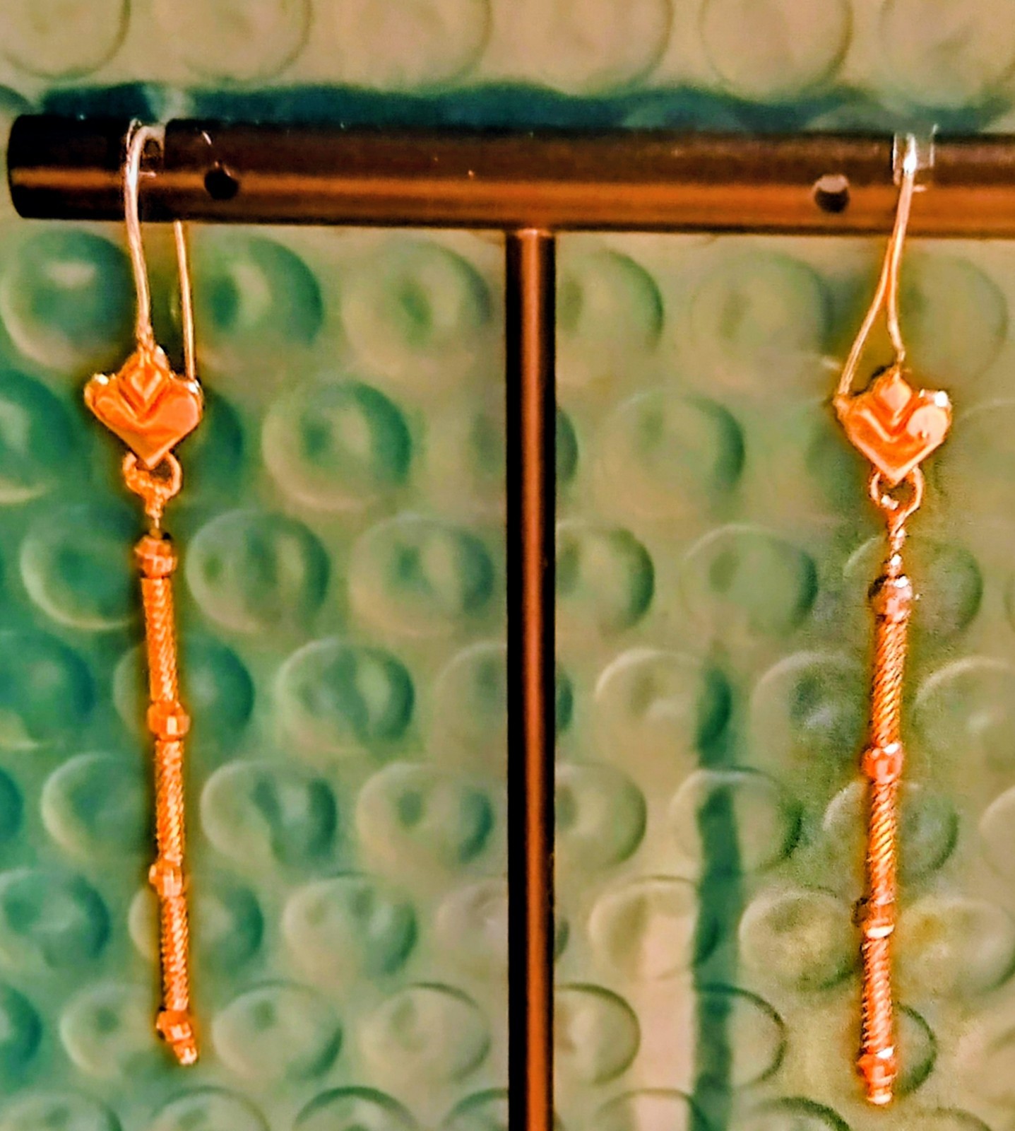 10k Tricolor Earrings 2.25 Inches Long And 2.2 Grams gold