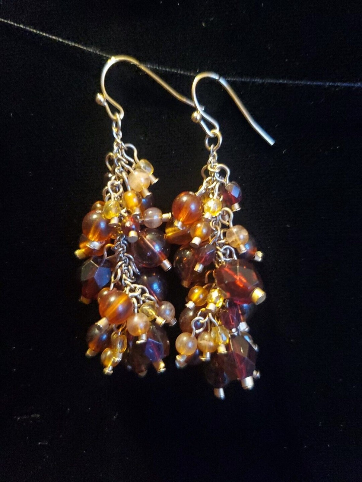3 Beaded Dangle Drop Earrings Bohemian