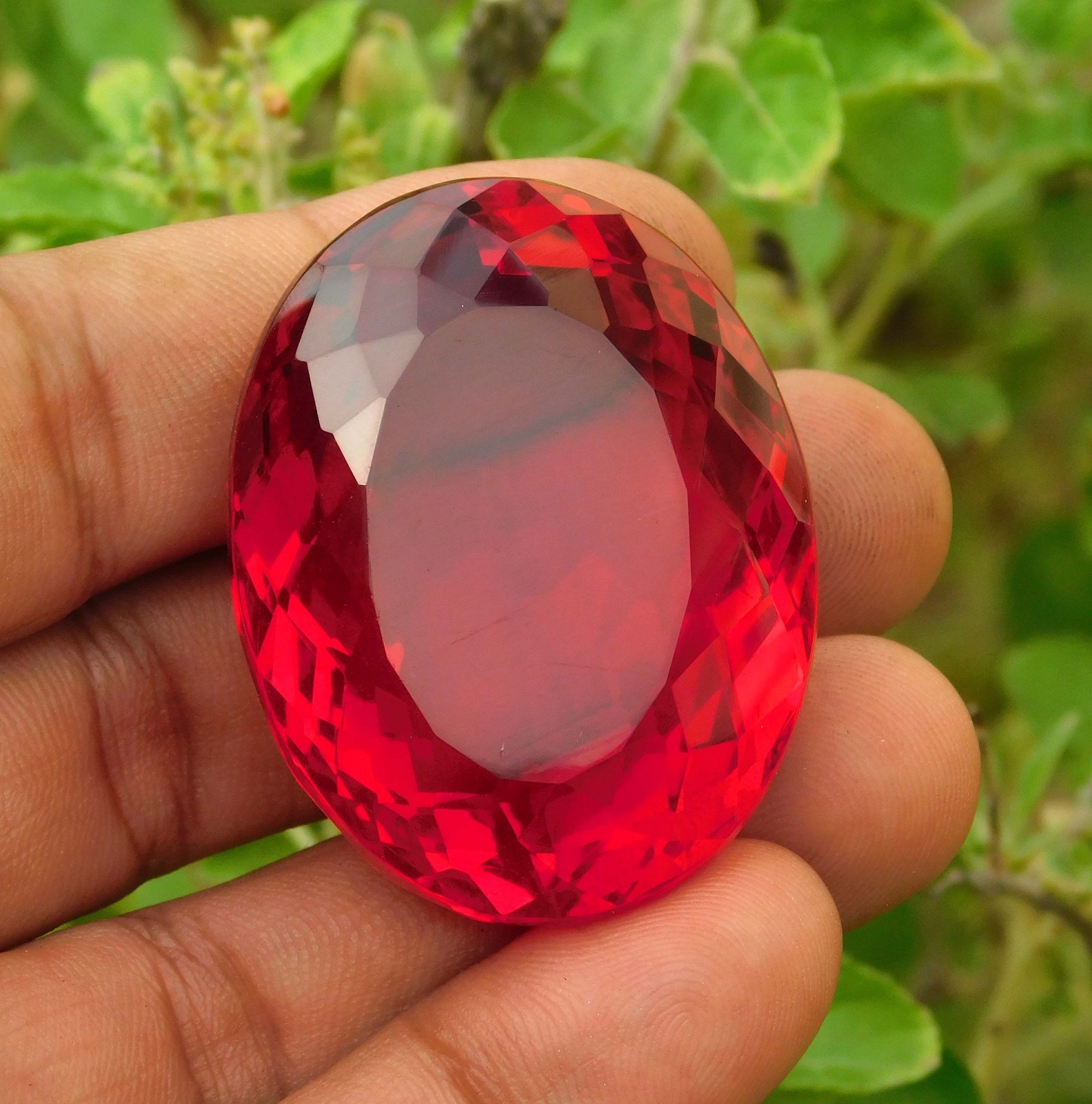 206.25cts. Natural Oval Cut Translucent Madagascar Red Ruby Loose Gemstone