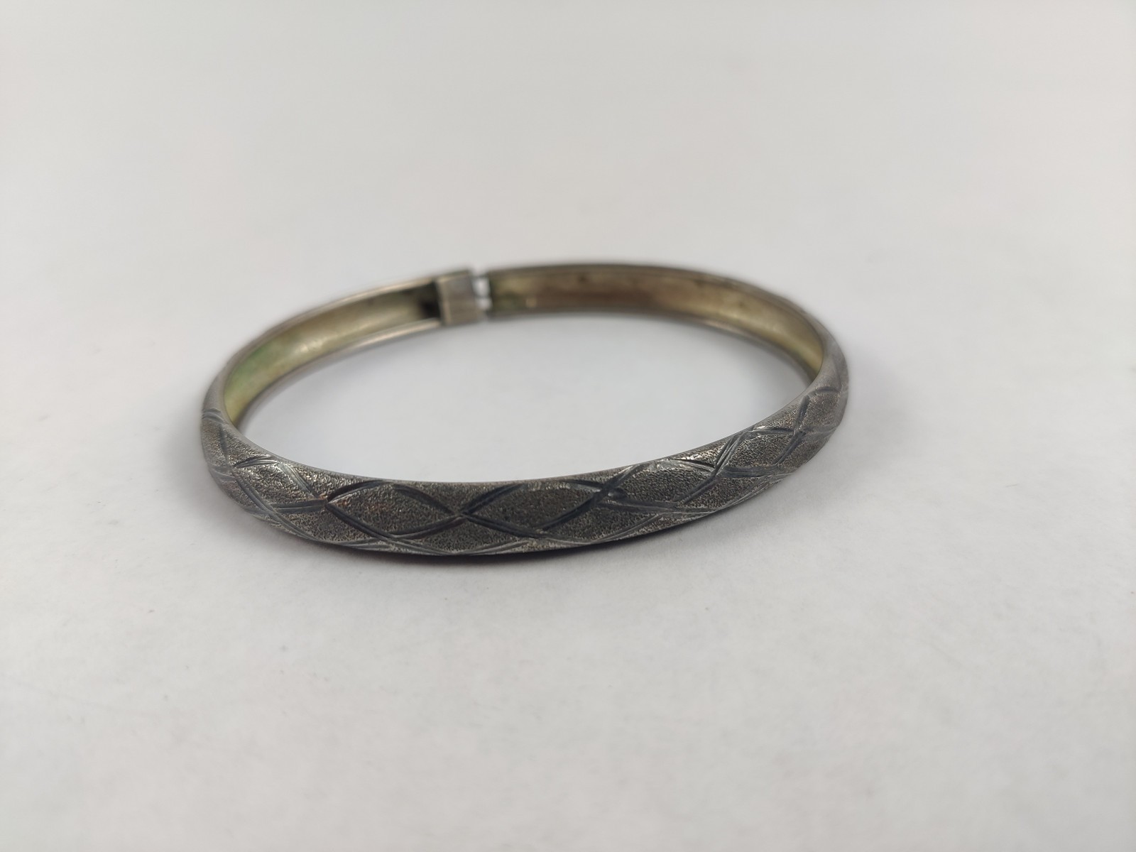 Sterling Silver – Marked 925 FA – Bangle Bracelet 7.6g Used