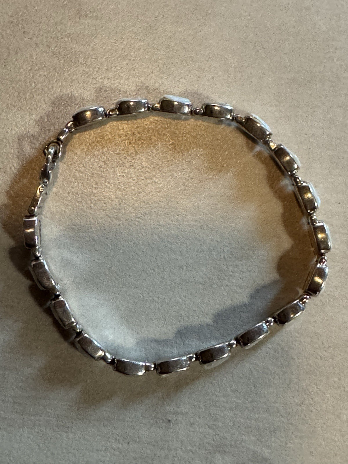 Peyote Bird Bracelet 7.5 inches ,925 sterling moonstone lobster claw
