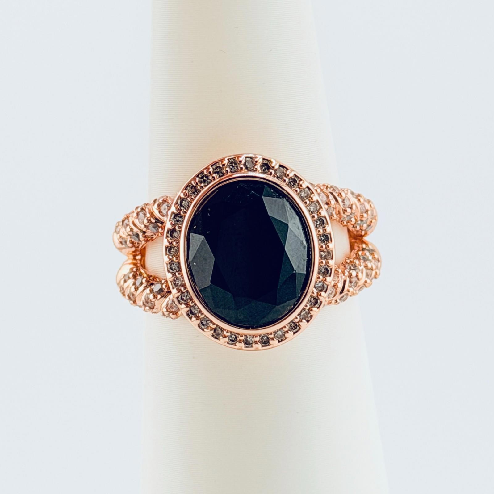 Bomb Party RG77903 Ring Sz 9 “Remember To Dream” Black Onyx on Rose Gold BORG