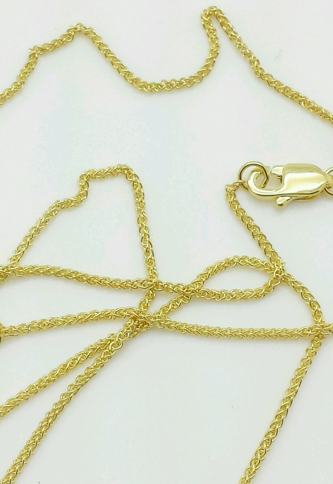 10k Solid Yellow Gold Adjustable Wheat Necklace Pendant Chain Up to 22″ 1.0mm