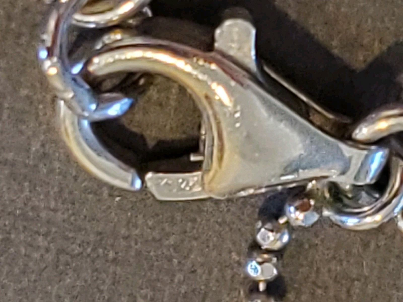 3 STRAND STATION BALL CHAIN 925 STERLING SILVER NECKLACE 9.1 GRAMS 17 1/2″ ITALY