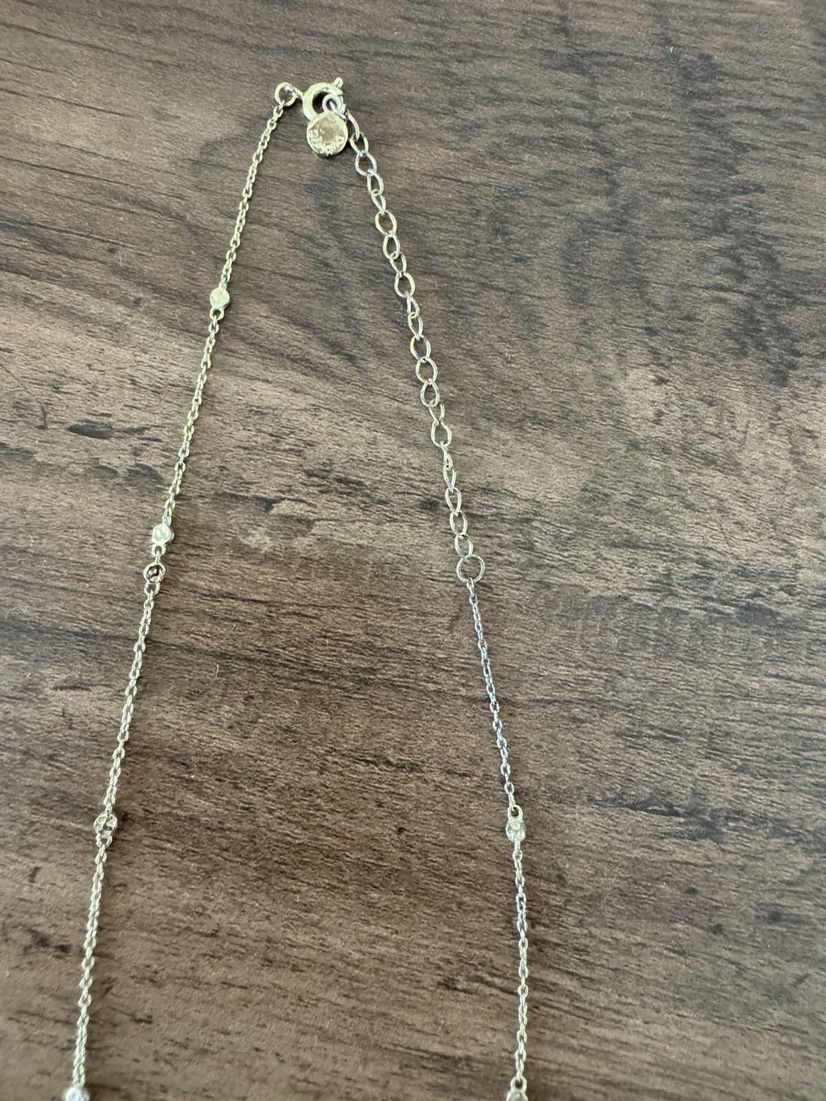 Gorjana Gold Tone Crystal Station Necklace Adjustable Delicate Layering Boho