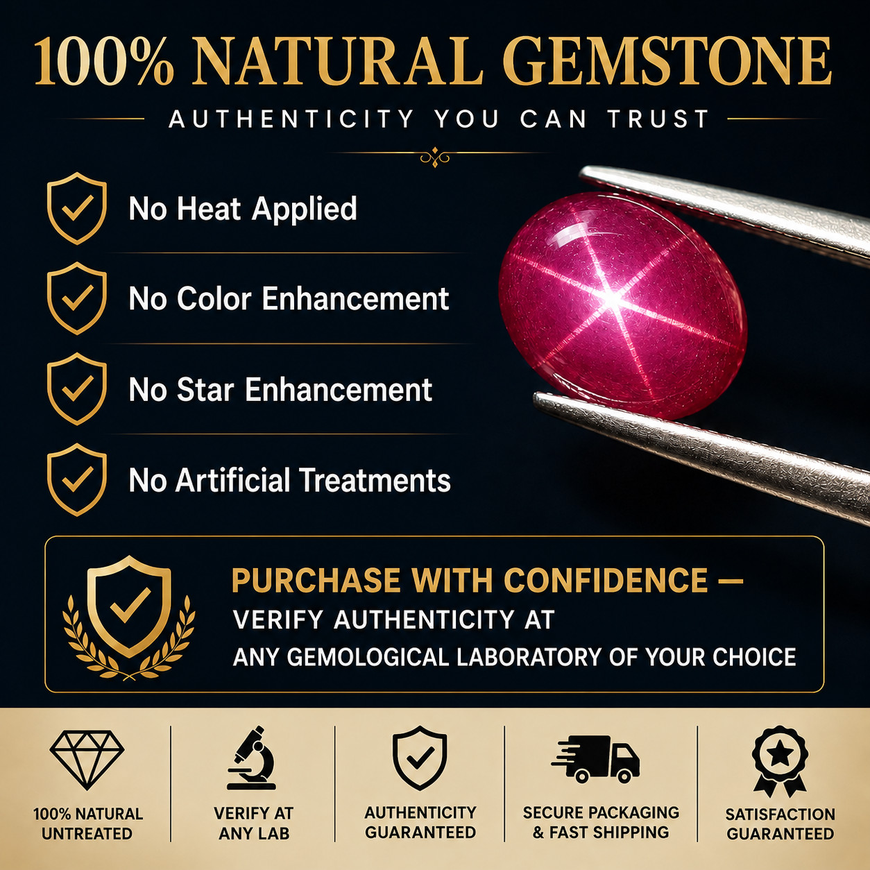 Natural Star Ruby Cabochon 76.95 ct Purplish Red Oval untreated loose gemstone