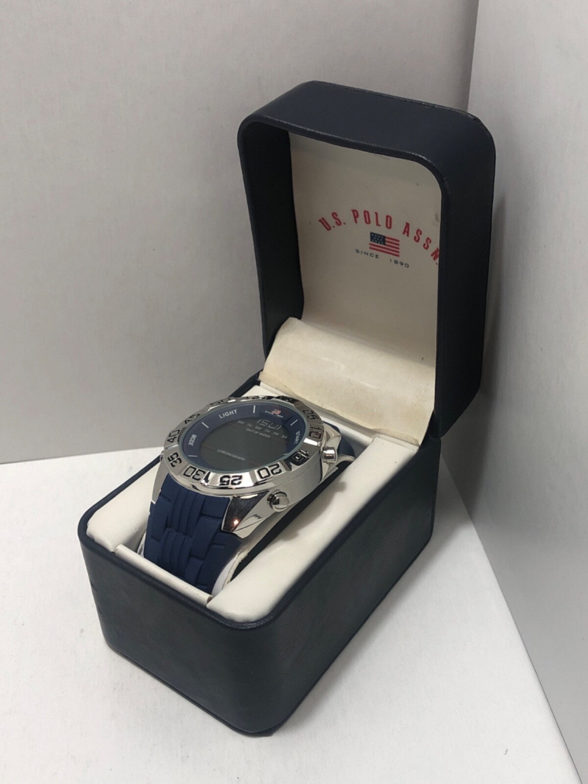 U.S. Polo Assn. Men’s Digital watch with blue strap New