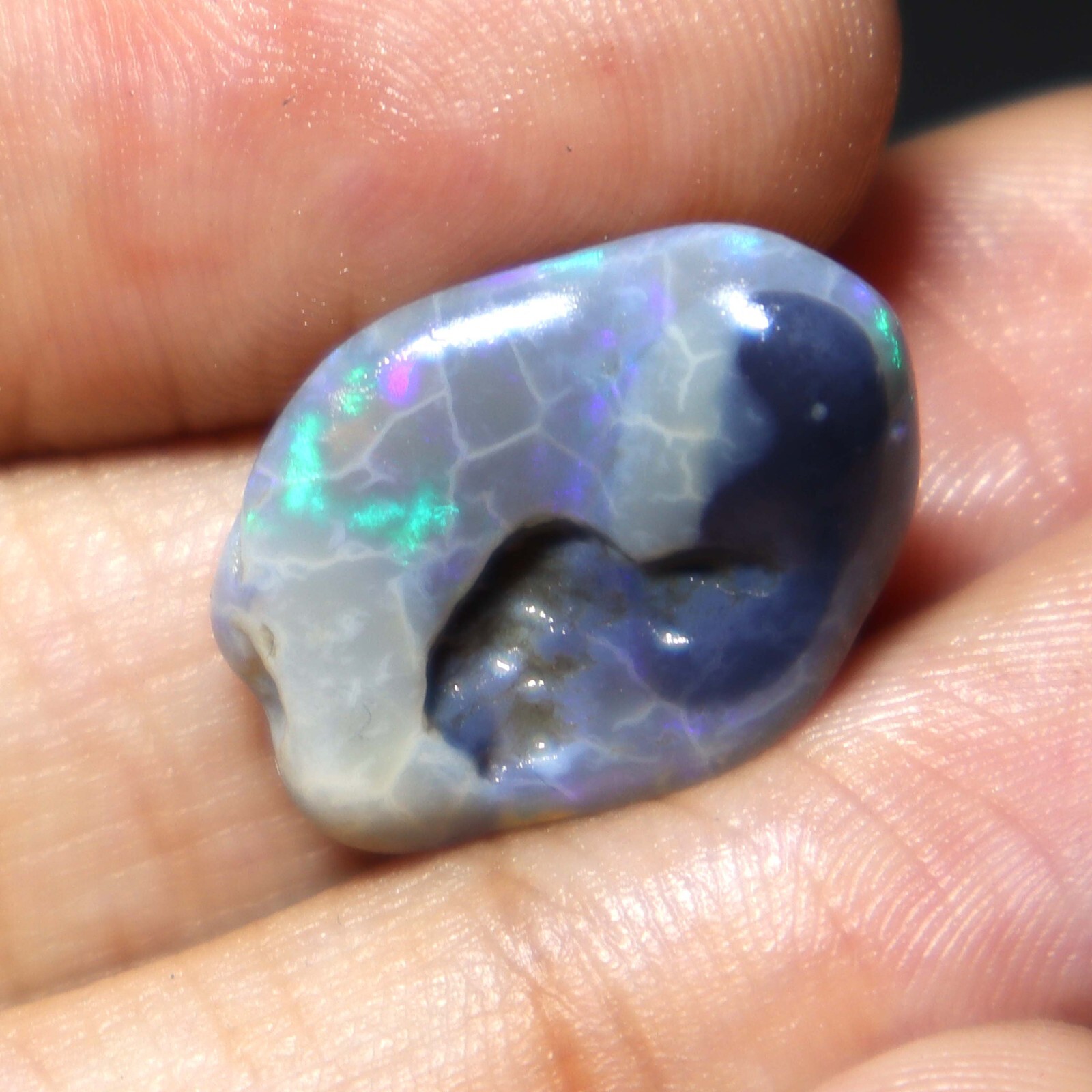 9.00 Carat Natural Australian Opal Black Lightning Ridge Rough Opals 19X14X7MM