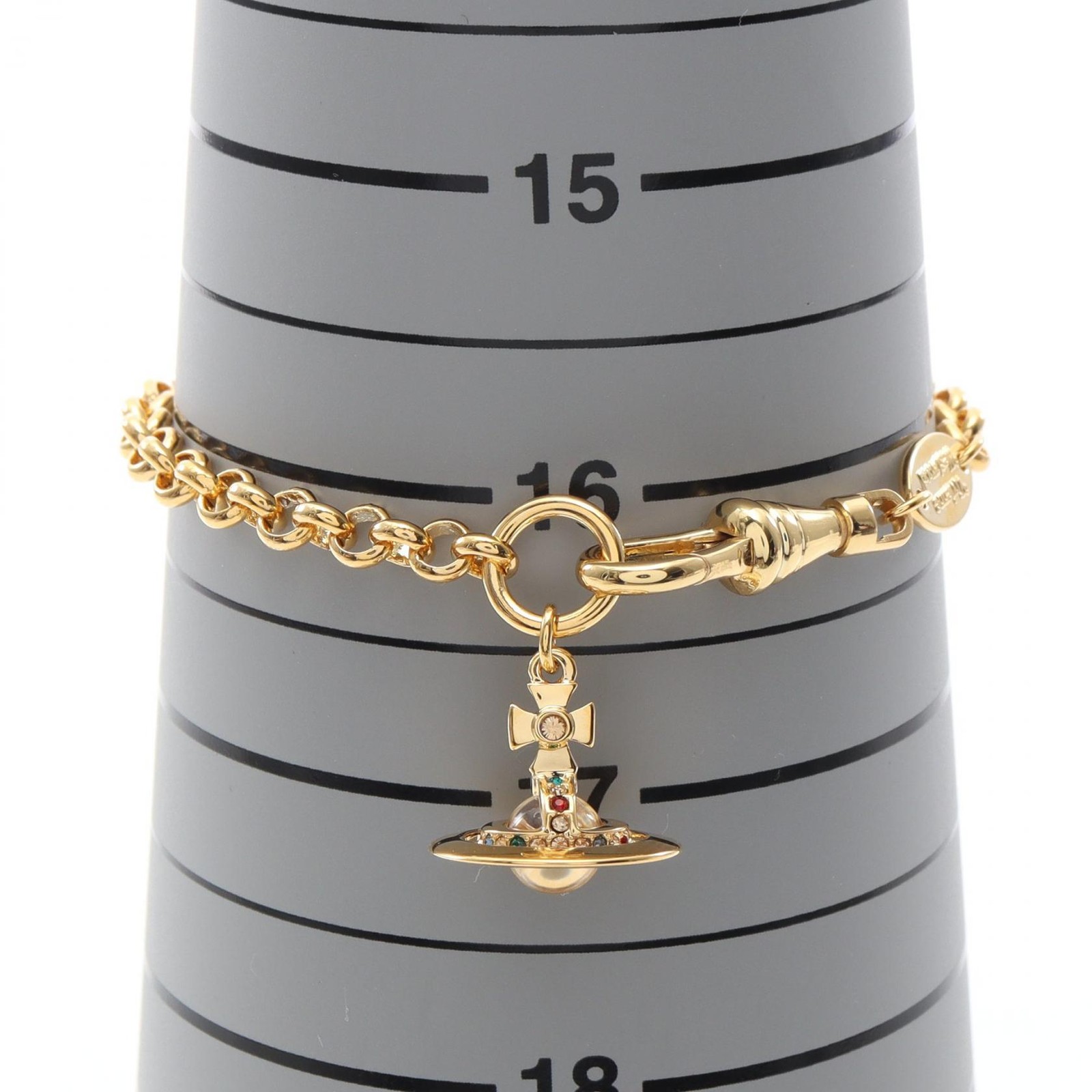 Vivienne Westwood NEW PETITE ORB Bracelet Gold Plated Rhinestone Multicolor NEW