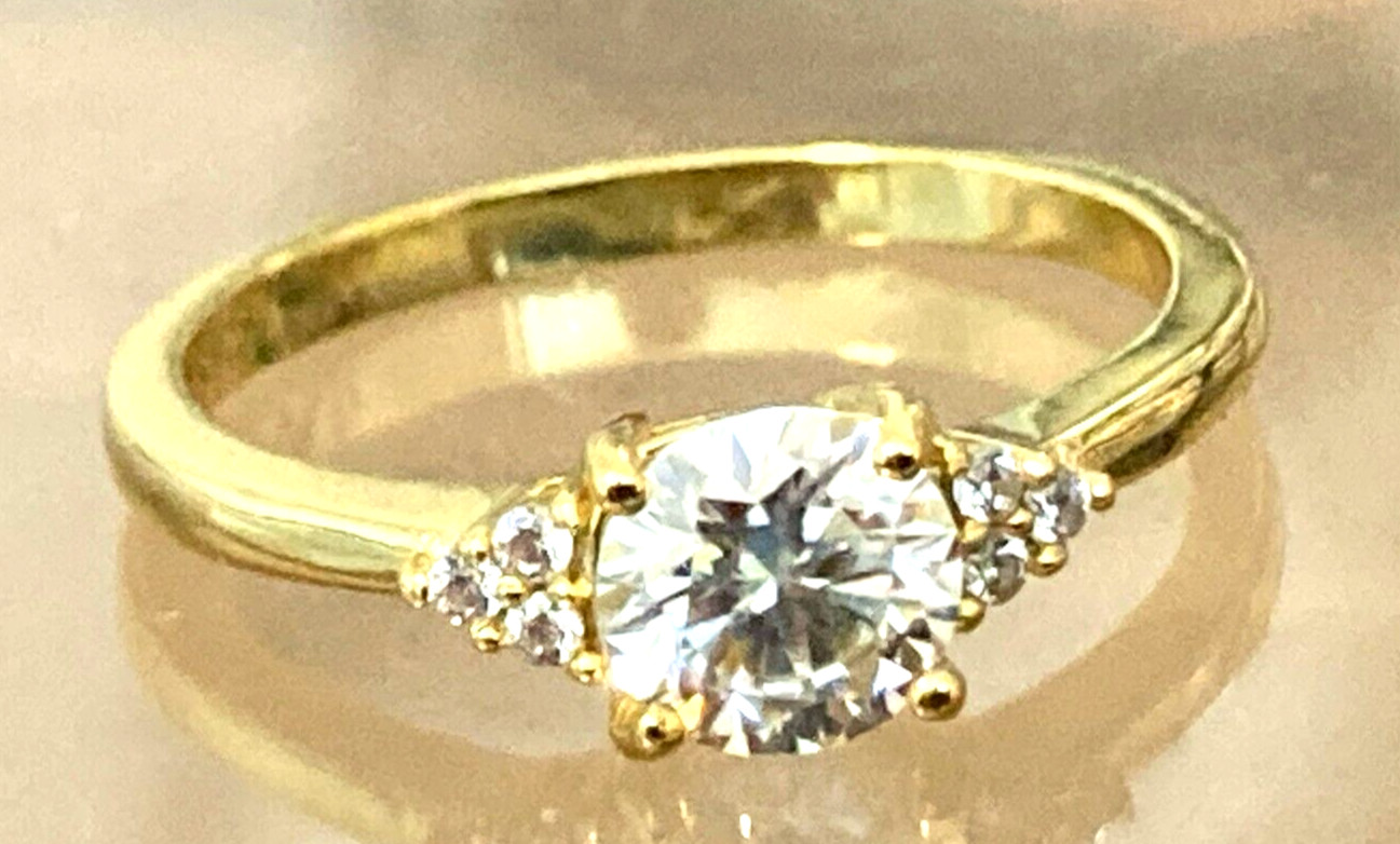 Moissanite Diamond Rings All Sizes & Colours 14k Gold or Rhodium Finish S925