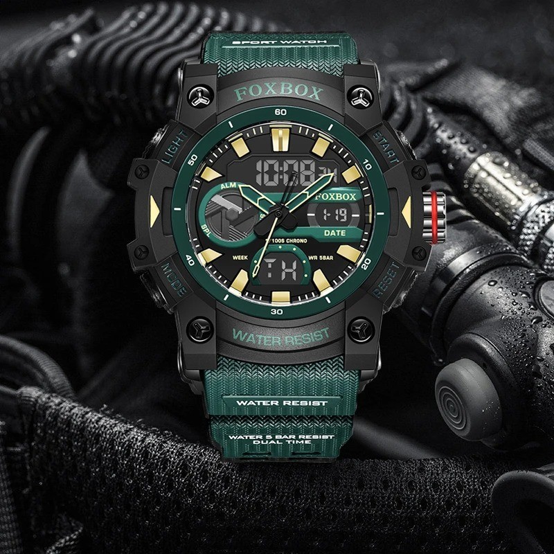 Men’s Watch Big Dial Quartz Digital Analog Luminous Waterproof Sports Wristwatch