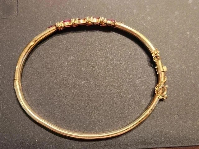 2 CT Marquise Cut Lab Created Pink Ruby Women’s Bracelet 14K Yellow Gold Plated
