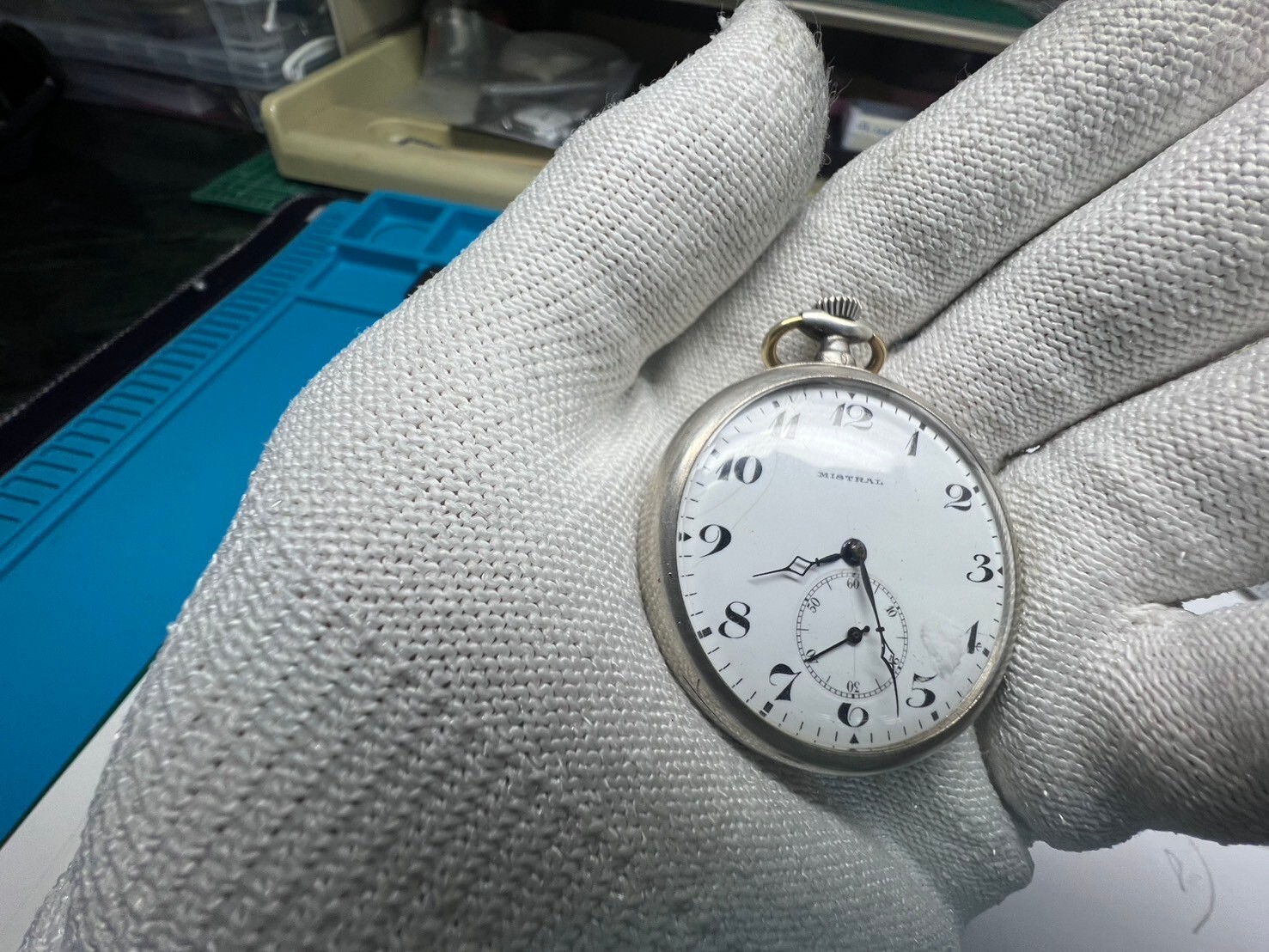 Mistral pocket watch silver 0.900 case 41.2 mm need service