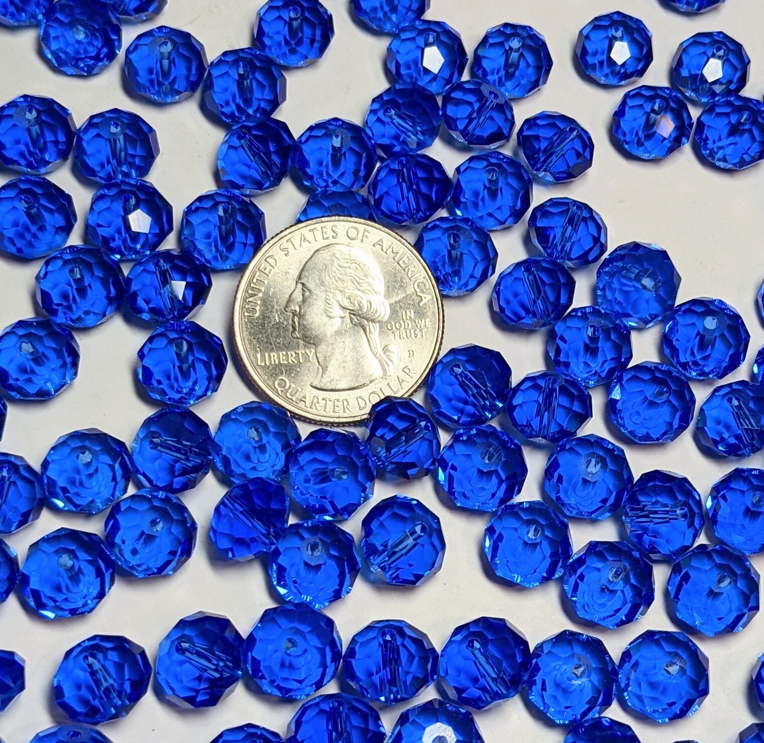 Crystal Beads 8mm Beads for Jewelry Making Bulk 180 pcs Navy Blue Roundelle