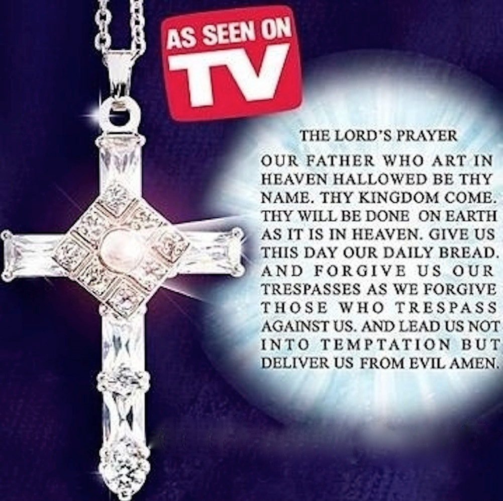 The Lord’s Prayer Sterling Silver SMALL Cross Necklace As Seen On TV Easter Gift