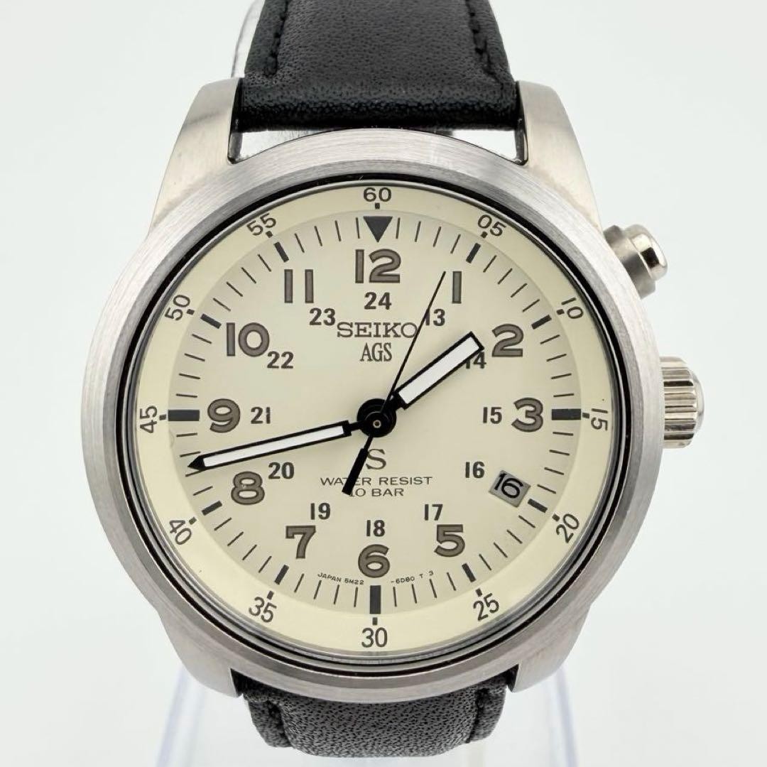 SEIKO SUS AGS 5M22-6C20 39.3 mm Used Watch Men’s Automatic White Dial